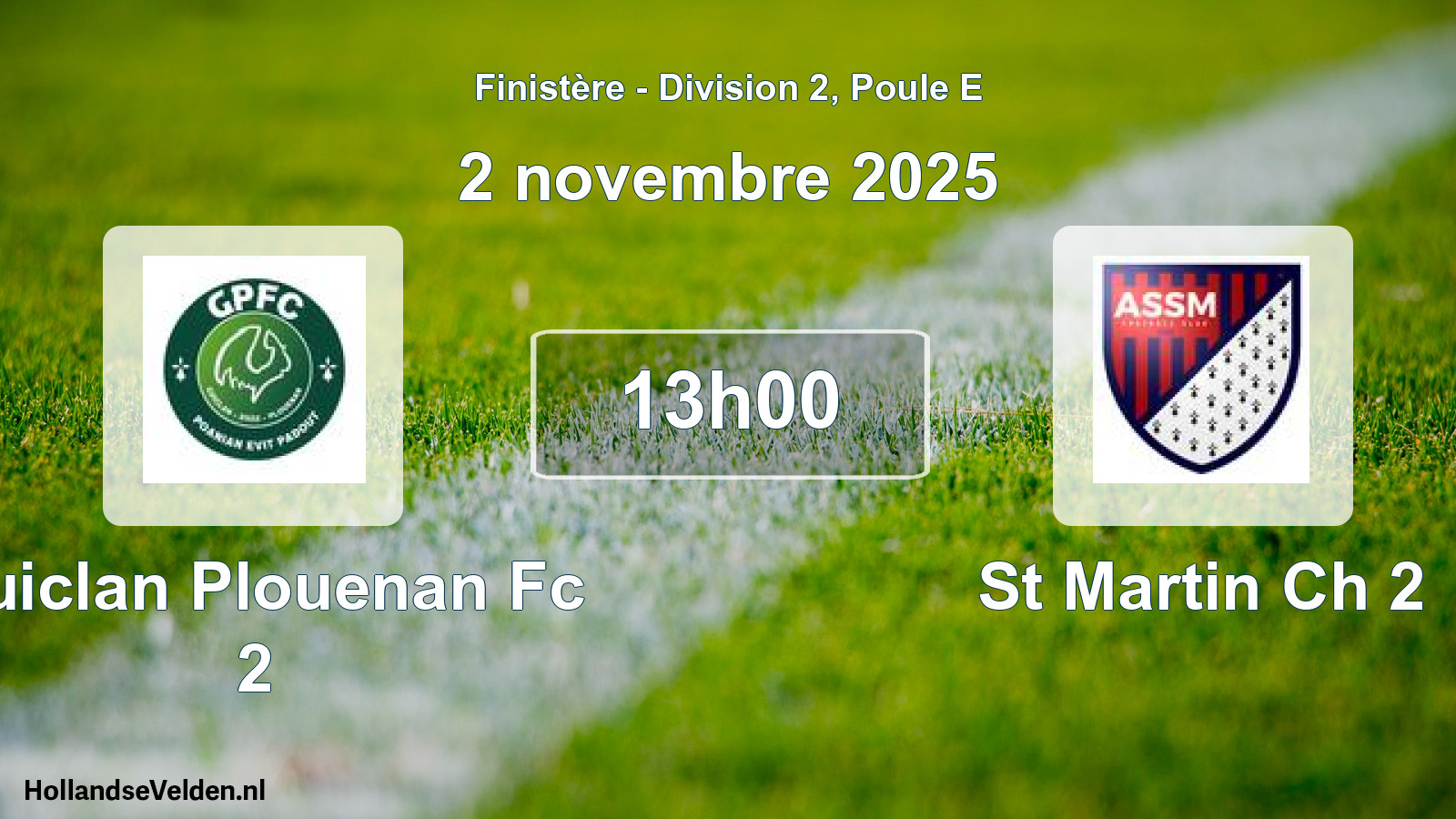 Scheduled Match: Guiclan Plouenan Fc 2 - St Martin Ch 2 (2 November 2025)