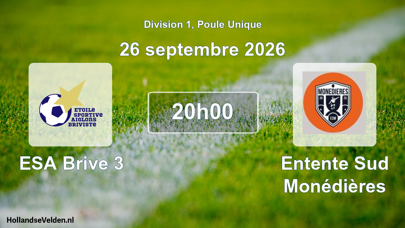Scheduled Match: ESA Brive 3 - Entente Sud Monédières (26 September 2026)