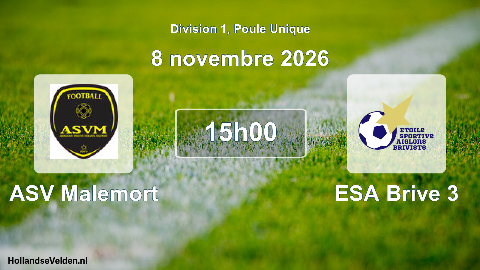Scheduled Match: ASV Malemort - ESA Brive 3 (8 November 2026)