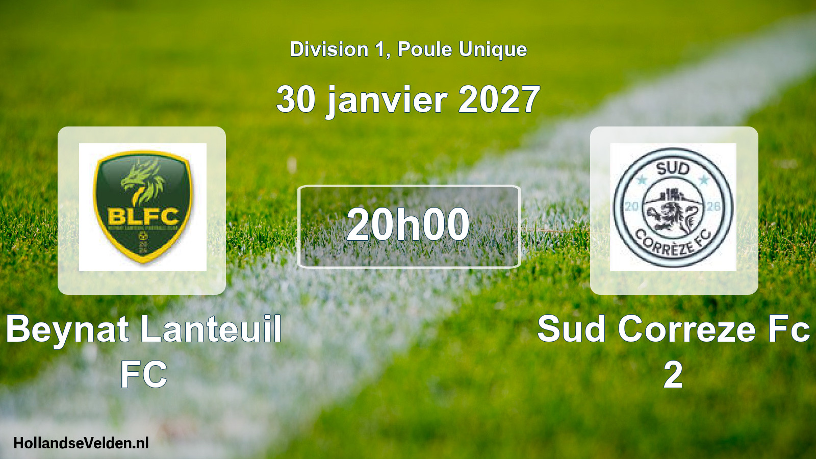 Scheduled Match: Beynat Lanteuil FC - Sud Correze Fc 2 (30 January 2027)