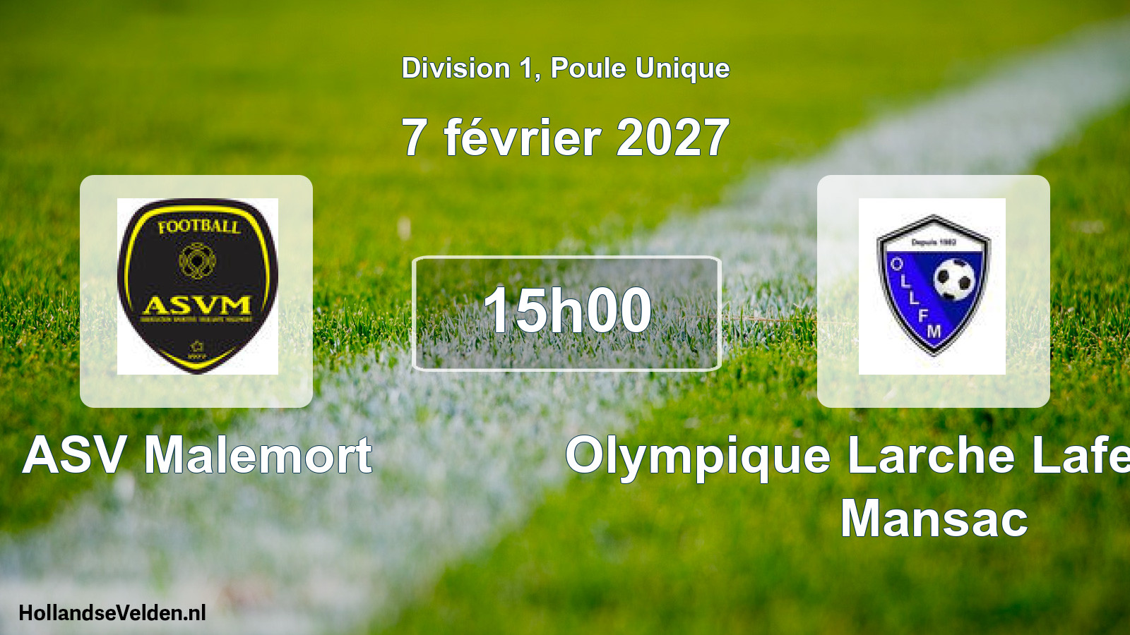 Scheduled Match: ASV Malemort - Olympique Larche Lafeuillade Mansac (7 February 2027)