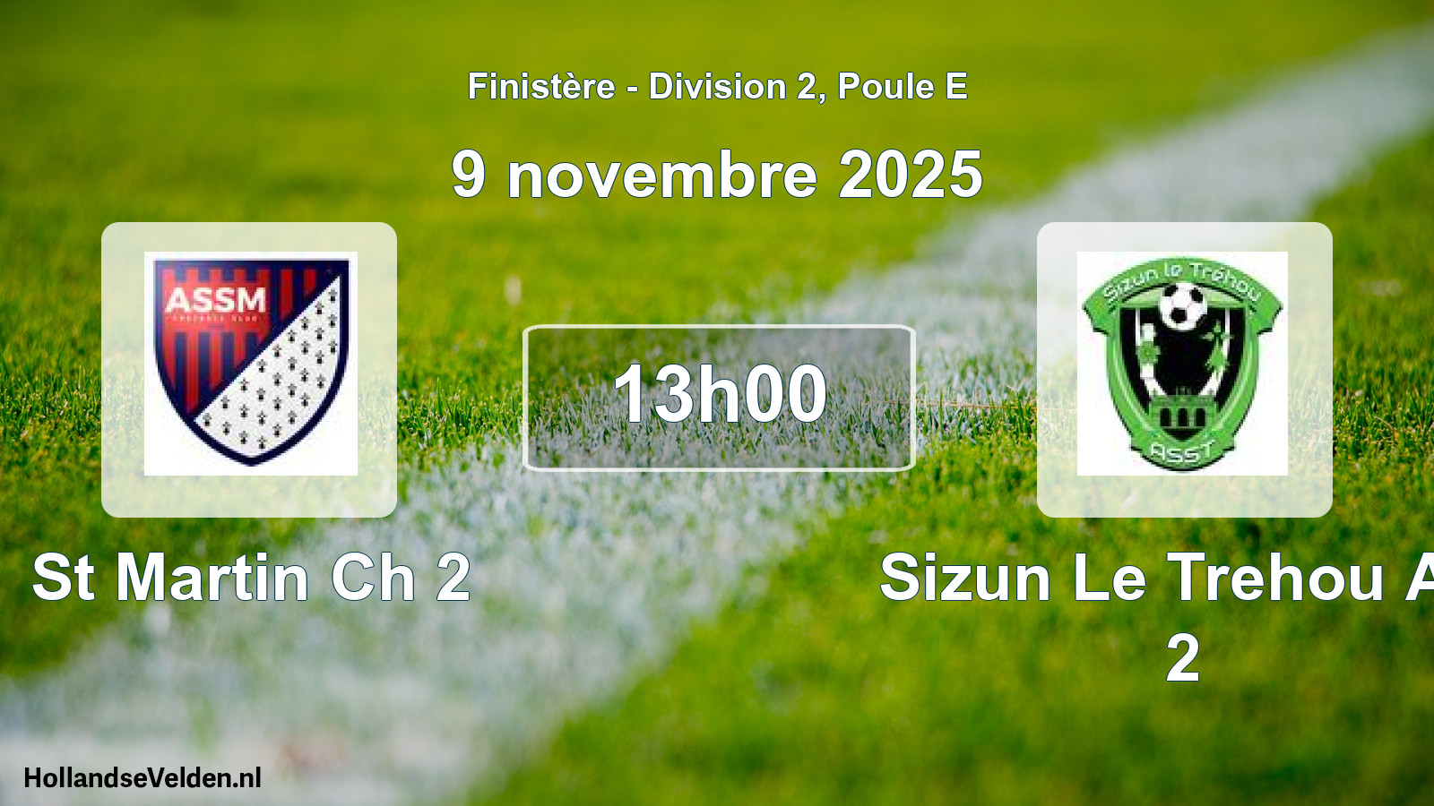Geplande wedstrijd: St Martin Ch 2 - Sizun Le Trehou As 2 (9 november 2025)