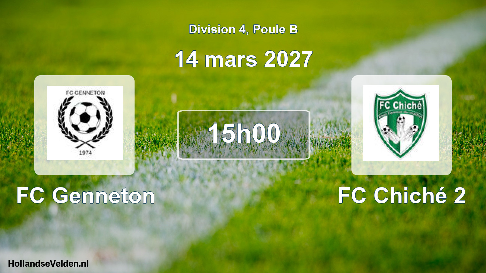 Geplande wedstrijd: FC Genneton - FC Chiché 2 (14 maart 2027)