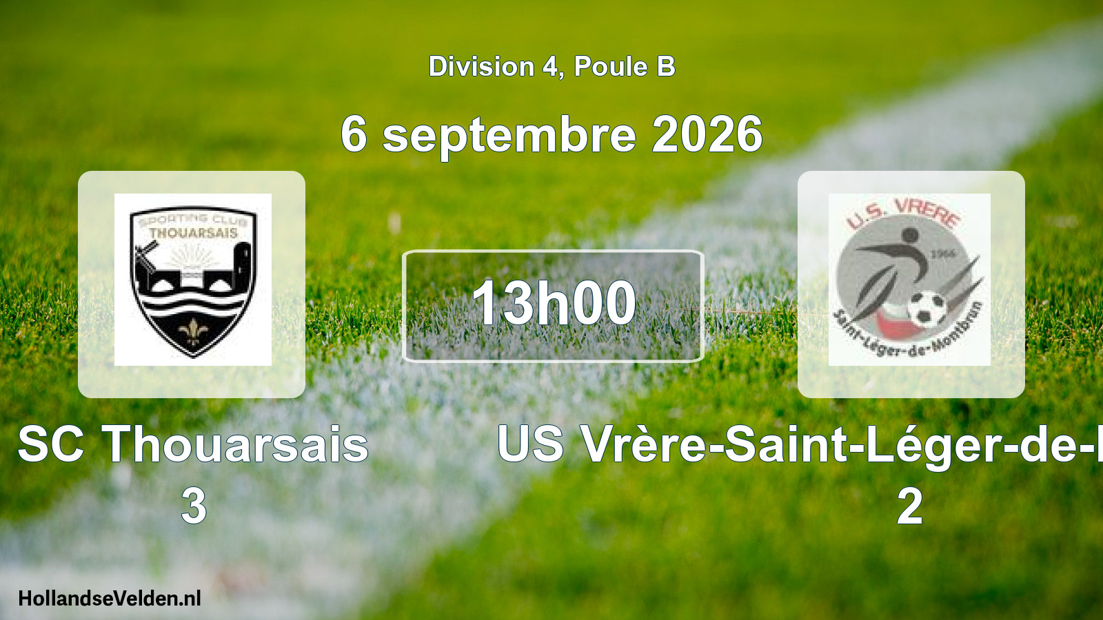 Match programmé: SC Thouarsais 3 - US Vrère-Saint-Léger-de-Montbrun 2 (27 septembre 2026)