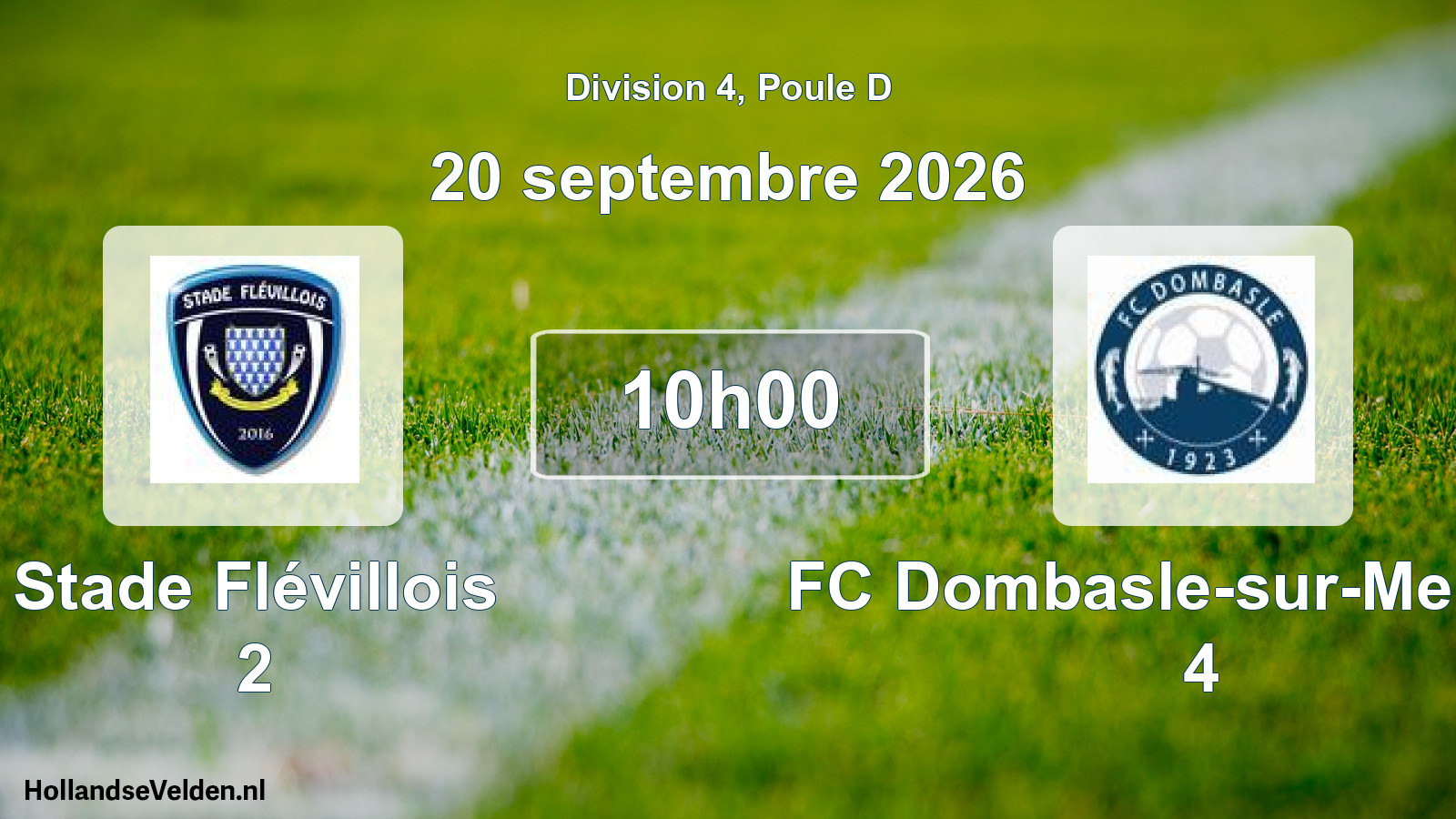 Scheduled Match: Stade Flévillois 2 - FC Dombasle-sur-Meurthe 4 (20 September 2026)