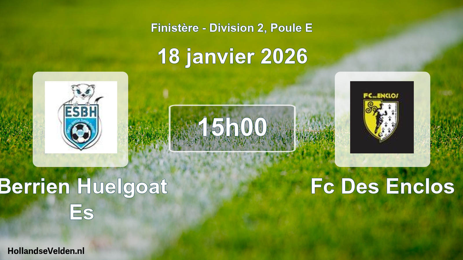 Scheduled Match: Berrien Huelgoat Es - Fc Des Enclos (18 January 2026)