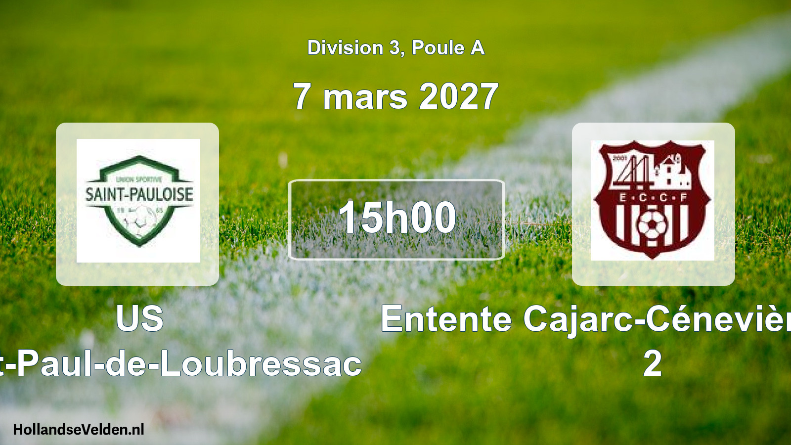 Match programmé: US Saint-Paul-de-Loubressac - Entente Cajarc-Cénevières Foot 2 (7 mars 2027)