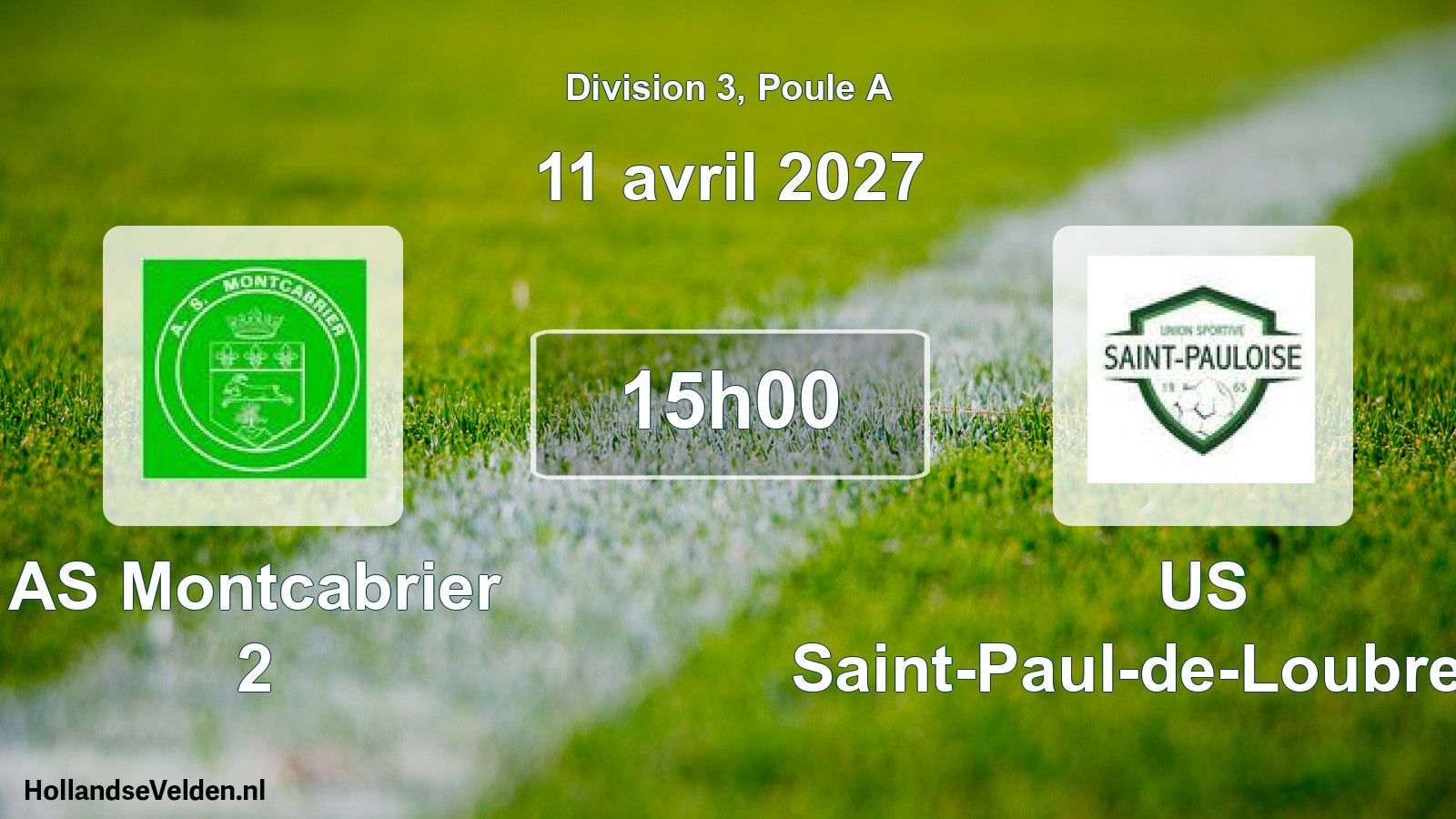 Match programmé: AS Montcabrier 2 - US Saint-Paul-de-Loubressac (11 avril 2027)