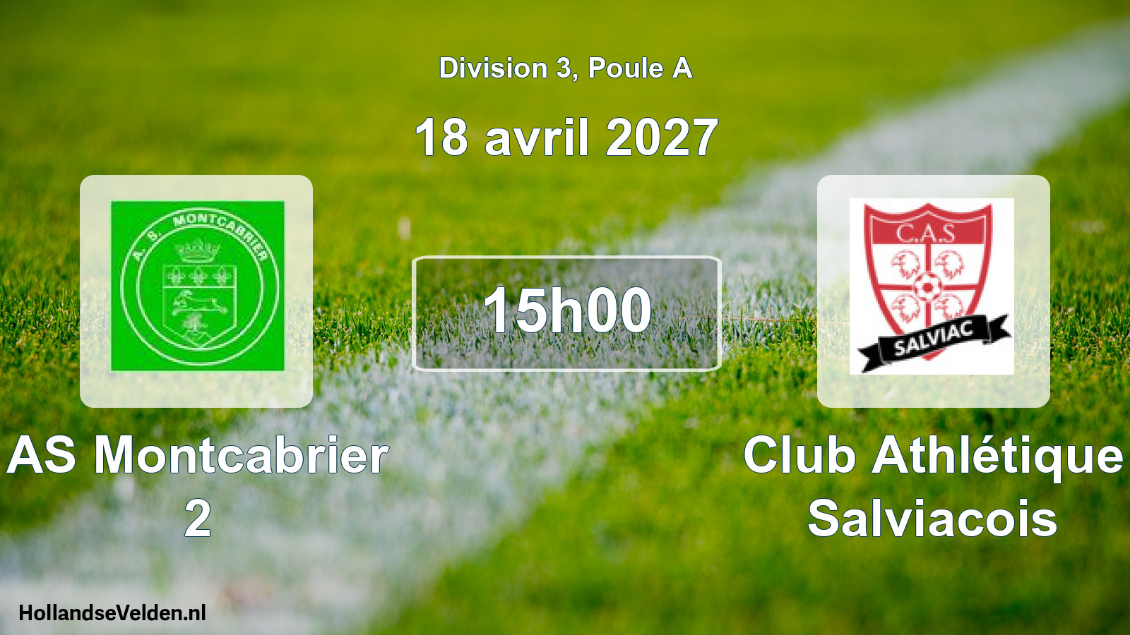 Match programmé: AS Montcabrier 2 - Club Athlétique Salviacois (18 avril 2027)
