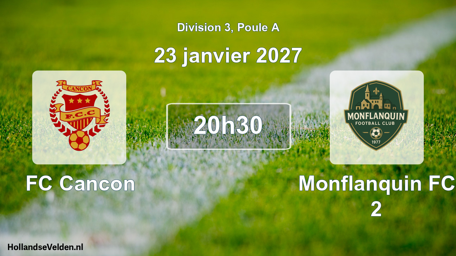 Scheduled Match: FC Cancon - Monflanquin FC 2 (23 January 2027)