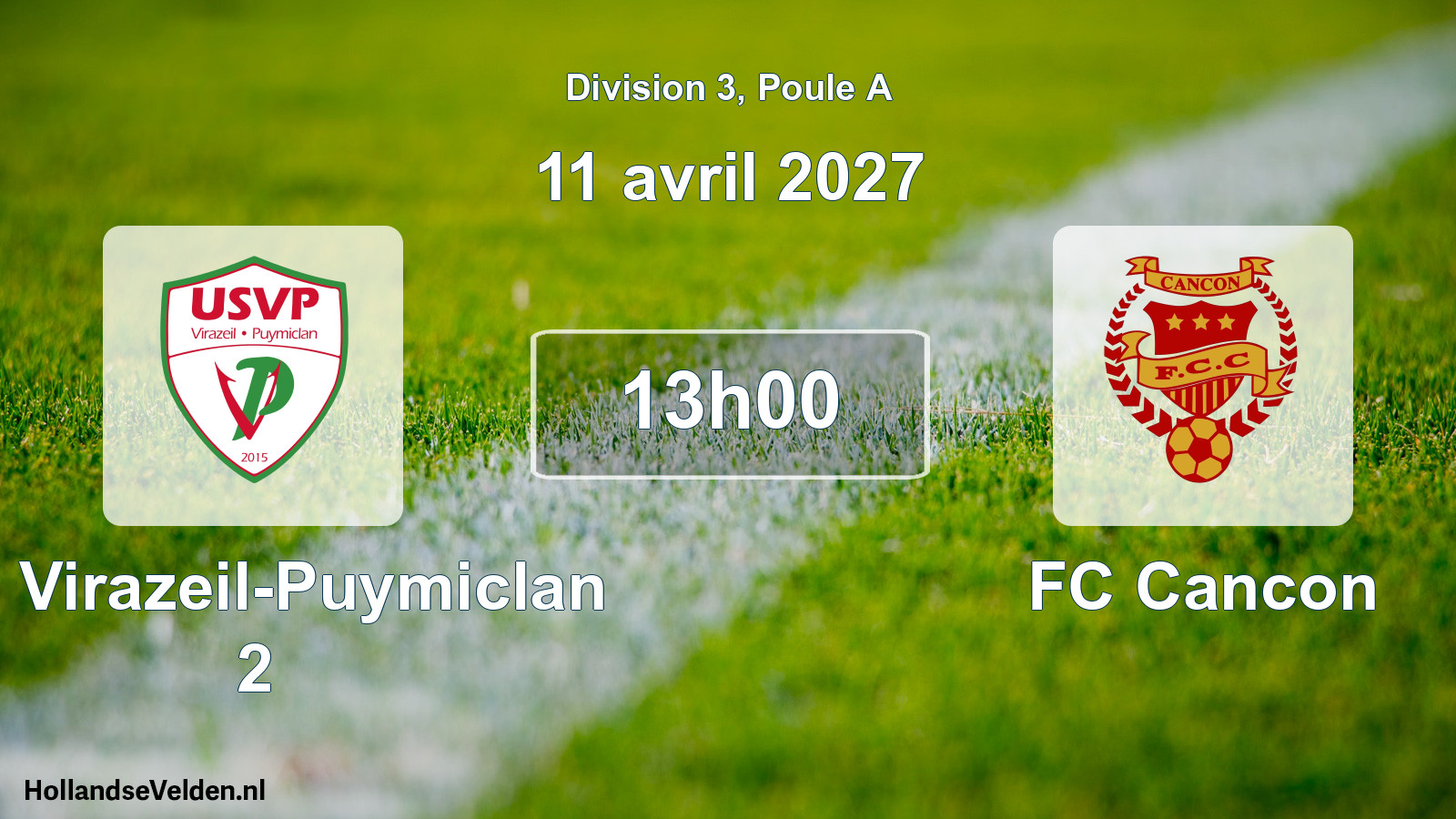 Scheduled Match: US Virazeil-Puymiclan 2 - FC Cancon (11 April 2027)