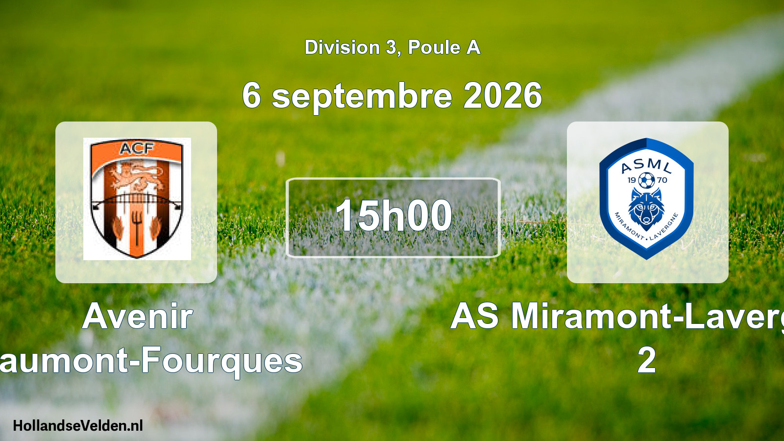 Match programmé: Avenir Caumont-Fourques - AS Miramont-Lavergne 2 (6 septembre 2026)