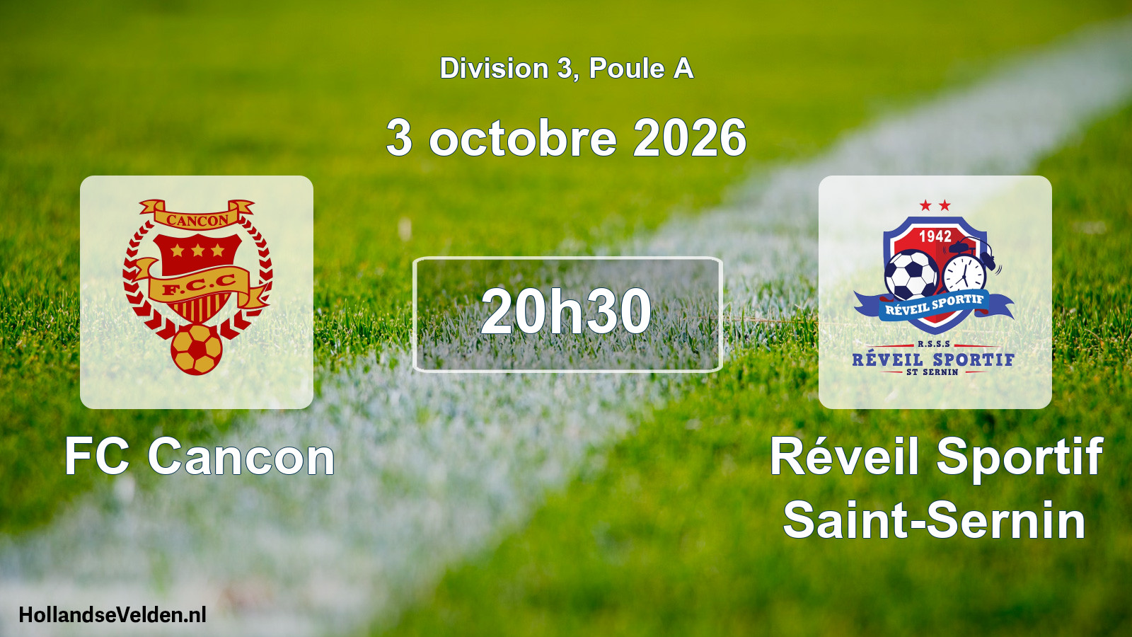 Scheduled Match: FC Cancon - Réveil Sportif Saint-Sernin (3 October 2026)