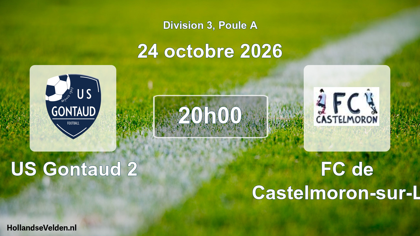 Scheduled Match: US Gontaud 2 - FC de Castelmoron-sur-Lot (24 October 2026)