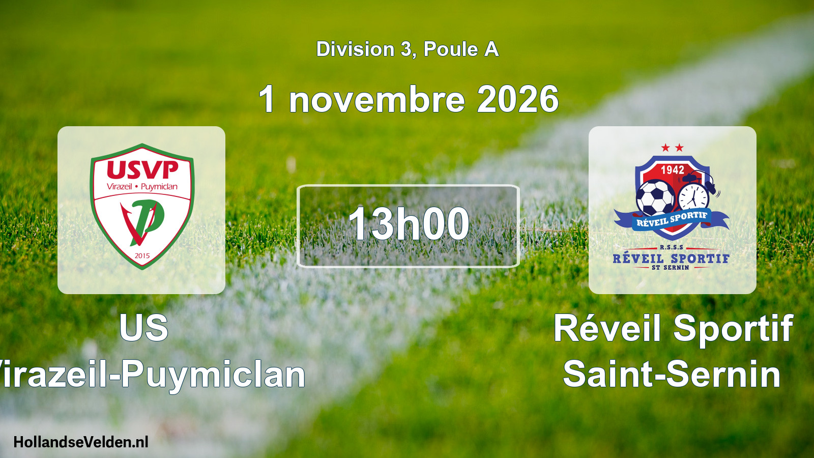 Scheduled Match: US Virazeil-Puymiclan 2 - Réveil Sportif Saint-Sernin (1 November 2026)