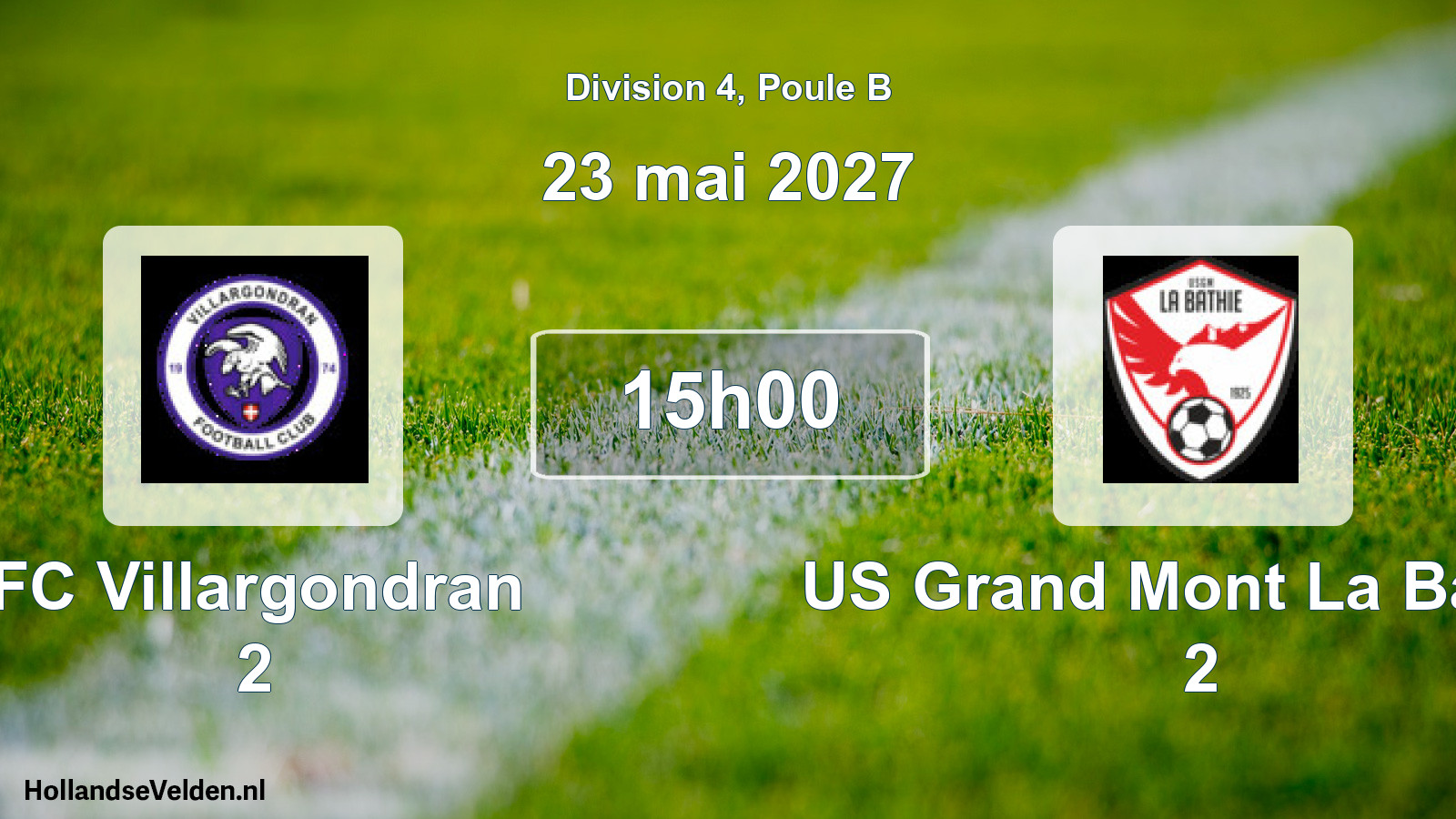 Scheduled Match: FC Villargondran 2 - US Grand Mont La Bâthie 2 (23 May 2027)