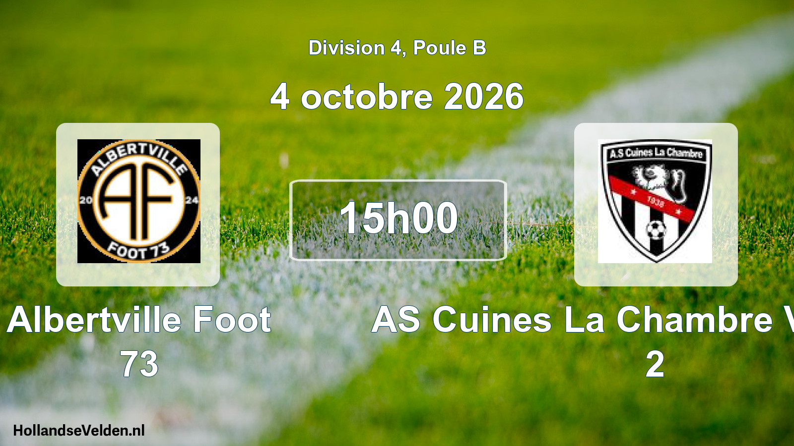 Scheduled Match: Albertville Foot 73 - AS Cuines La Chambre Val d’Arc 2 (23 May 2027)