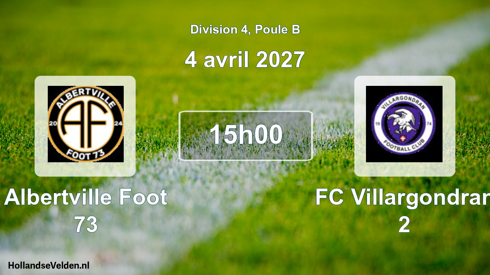 Scheduled Match: Albertville Foot 73 - FC Villargondran 2 (4 April 2027)