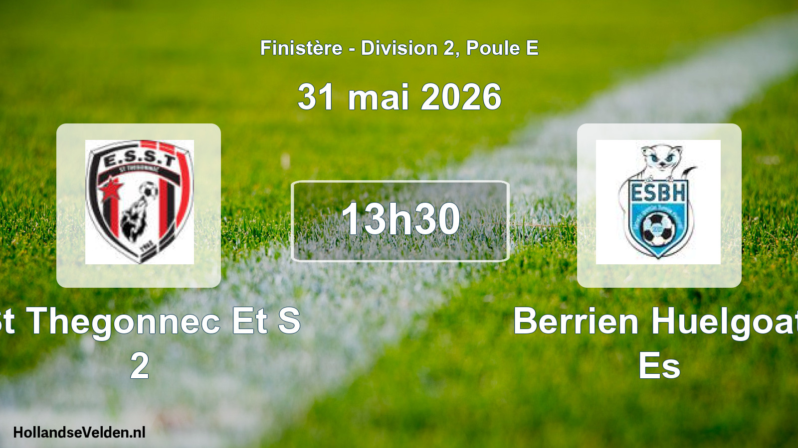Geplande wedstrijd: St Thegonnec Et S 2 - Berrien Huelgoat Es (31 mei 2026)