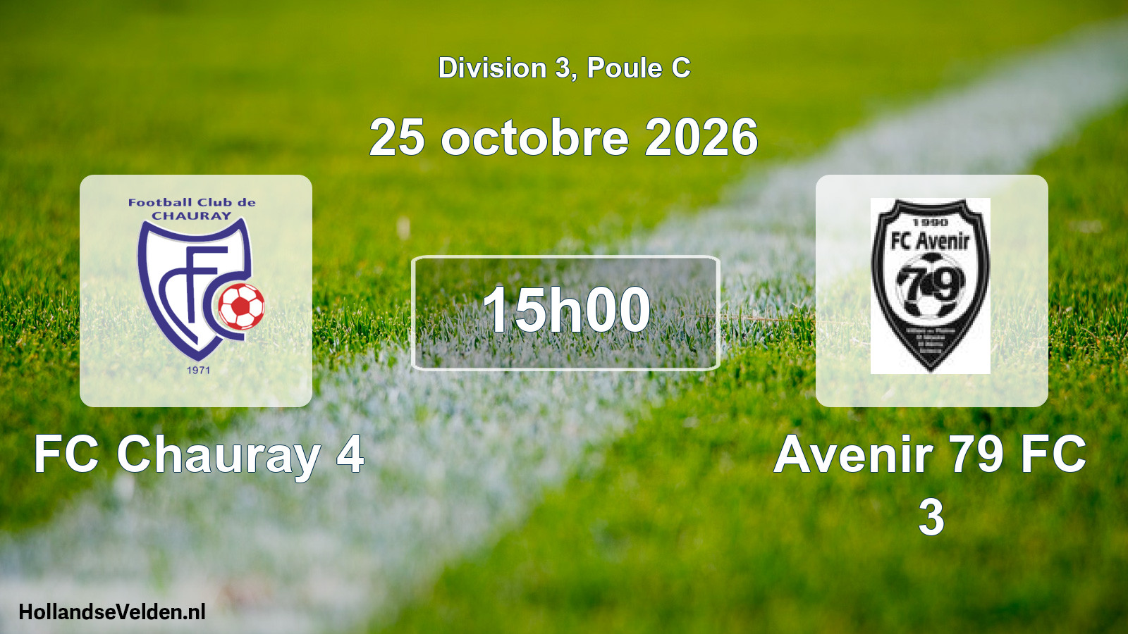 Scheduled Match: FC Chauray 4 - Avenir 79 FC 3 (25 October 2026)