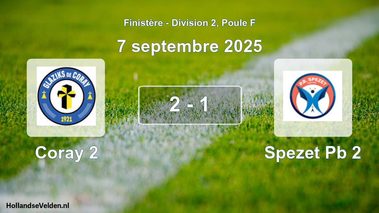 Gespeelde wedstrijd: Coray 2 - Spezet Pb 2 2 - 1 (7 septembre 2025)