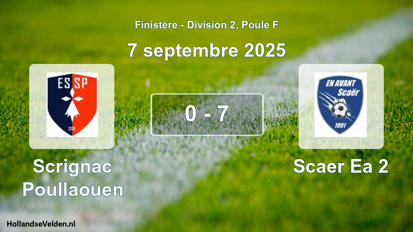 Gespeelde wedstrijd: Scrignac Poullaouen - Scaer Ea 2 0 - 7 (7 septembre 2025)