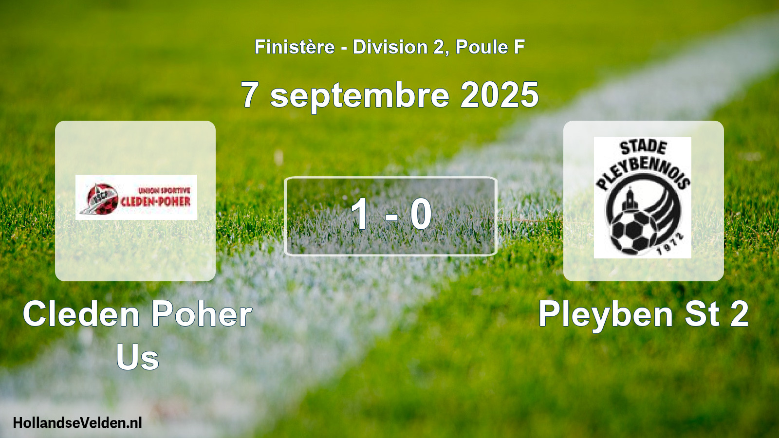 Gespeelde wedstrijd: Cleden Poher Us - Pleyben St 2 1 - 0 (7 septembre 2025)