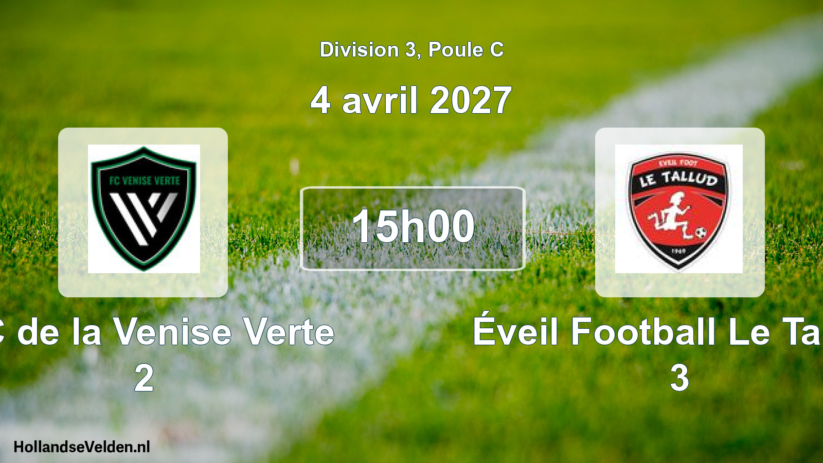 Scheduled Match: FC de la Venise Verte 2 - Éveil Football Le Tallud 3 (4 April 2027)
