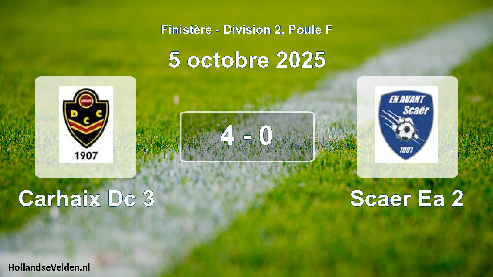 Gespeelde wedstrijd: Carhaix Dc 3 - Scaer Ea 2 4 - 0 (5 octobre 2025)