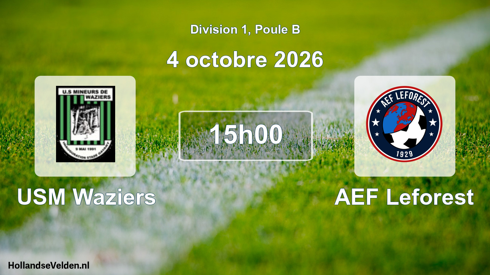 Geplande wedstrijd: USM Waziers - AEF Leforest (4 oktober 2026)