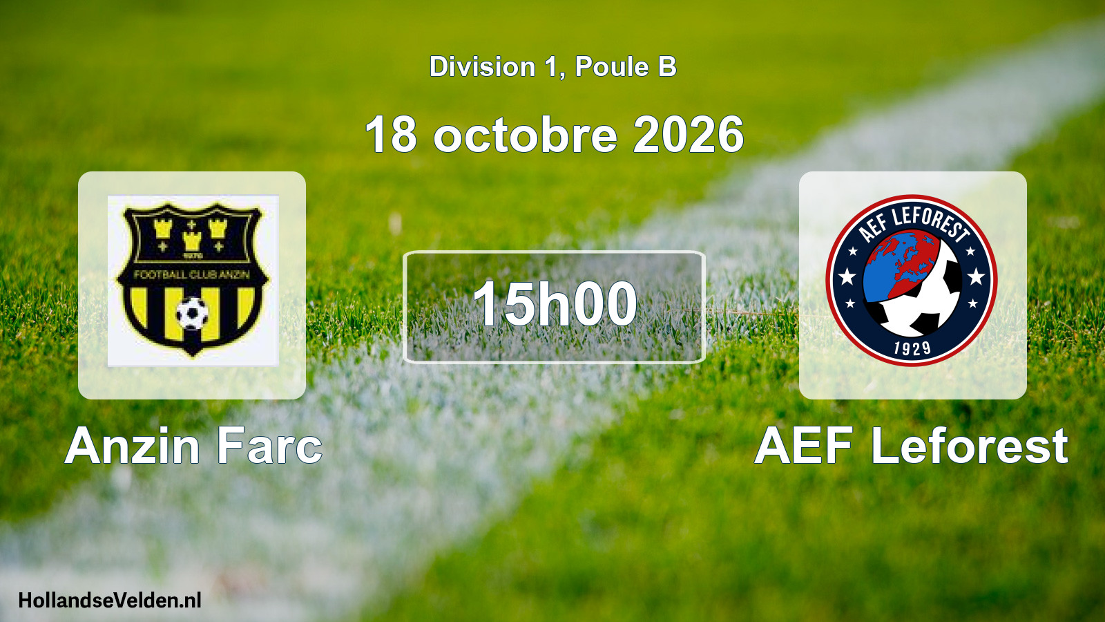 Geplande wedstrijd: Anzin Farc - AEF Leforest (18 oktober 2026)