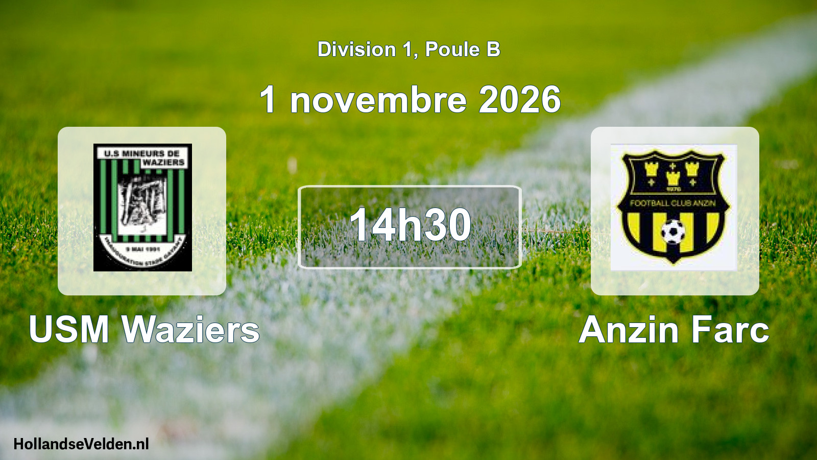 Match programmé: USM Waziers - Anzin Farc (1 novembre 2026)