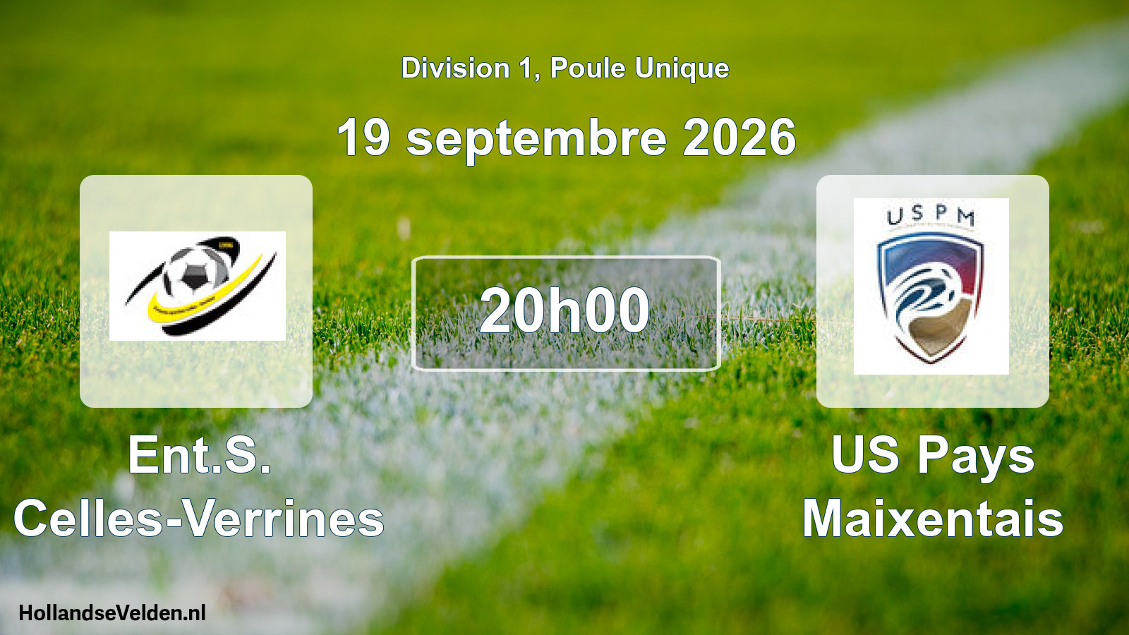 Match programmé: Ent.S. Celles-Verrines - US Pays Maixentais (19 septembre 2026)