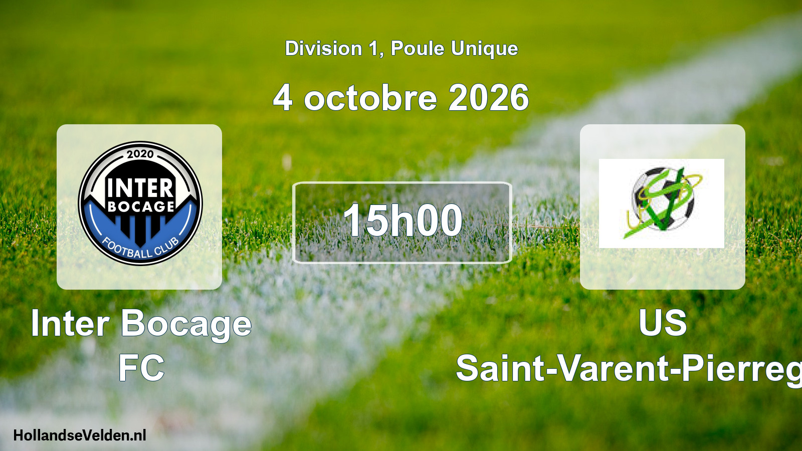 Scheduled Match: Inter Bocage FC - US Saint-Varent-Pierregeay (4 October 2026)