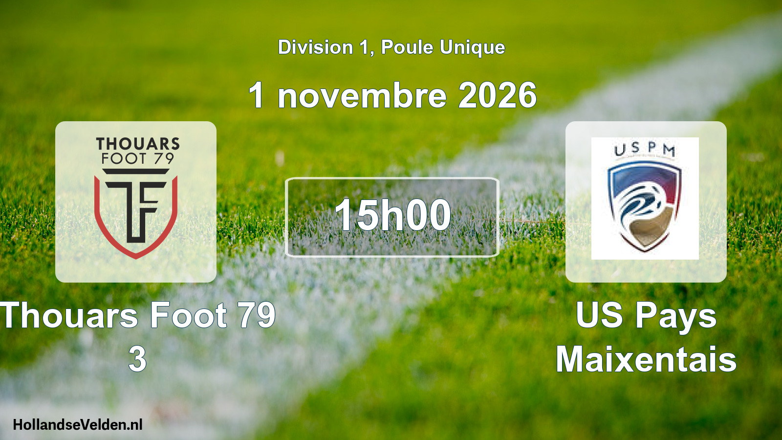 Match programmé: Thouars Foot 79 3 - US Pays Maixentais (1 novembre 2026)