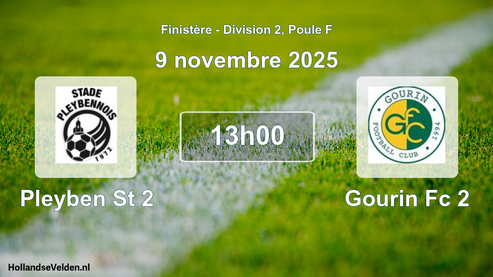 Geplande wedstrijd: Pleyben St 2 - Gourin Fc 2 (9 november 2025)