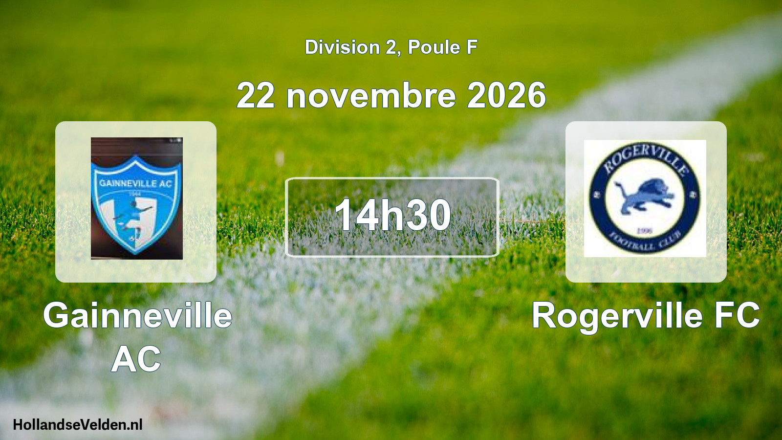 Match programmé: Gainneville AC - Rogerville FC (22 novembre 2026)