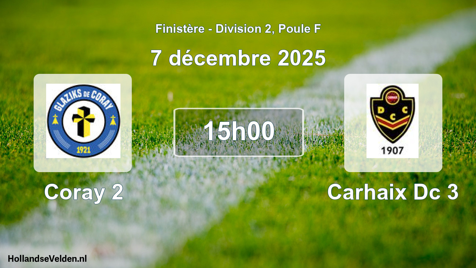 Geplande wedstrijd: Coray 2 - Carhaix Dc 3 (7 décembre 2025)