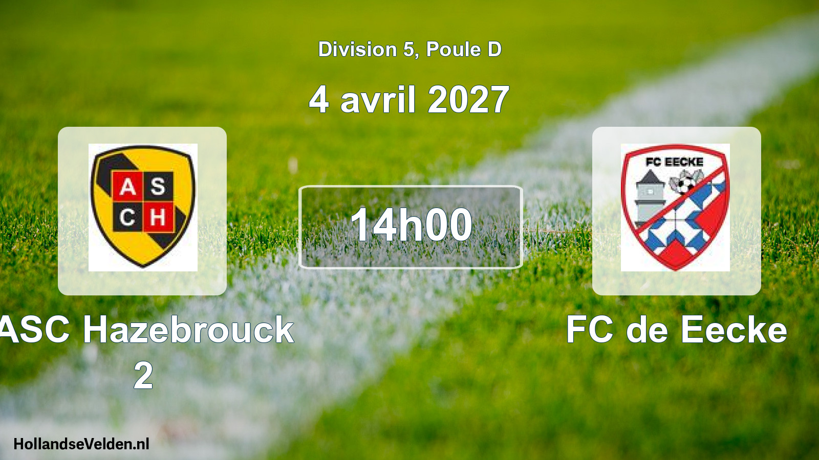 Match programmé: ASC Hazebrouck 2 - FC de Eecke (4 avril 2027)