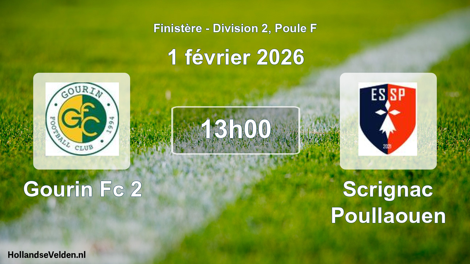 Geplande wedstrijd: Gourin Fc 2 - Scrignac Poullaouen (1 februari 2026)