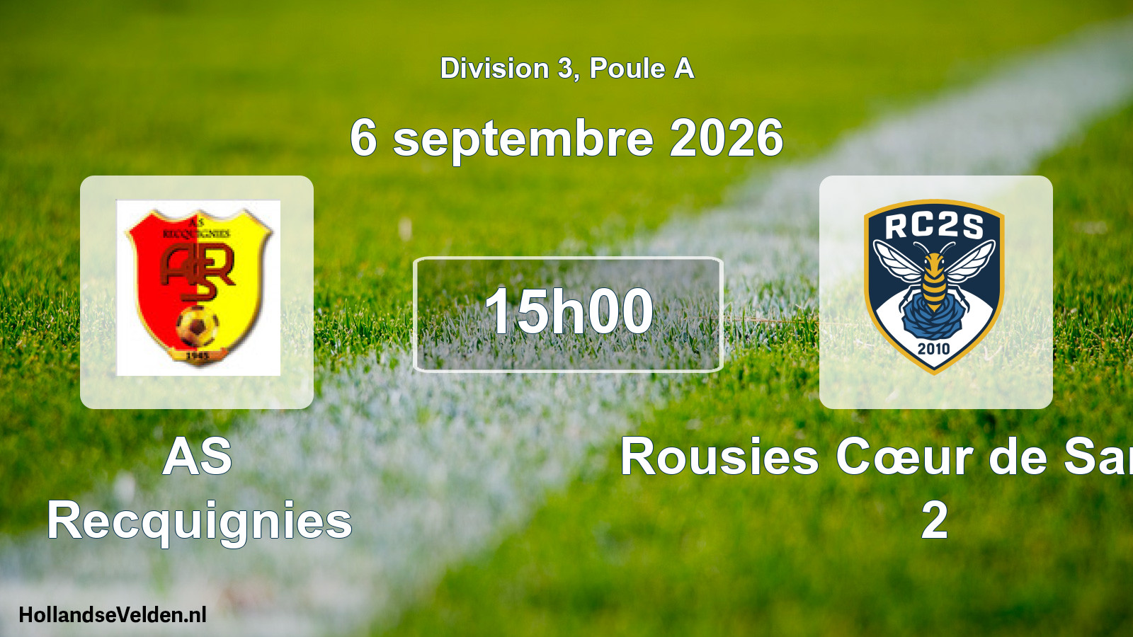 Match programmé: AS Recquignies - Rousies Cœur de Sambre 2 (6 septembre 2026)