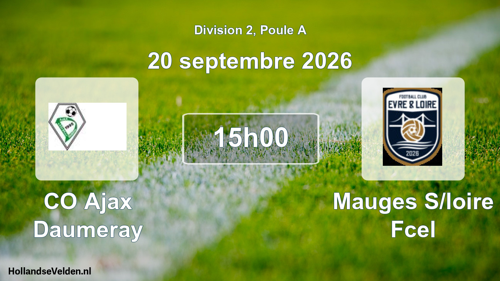 Scheduled Match: CO Ajax Daumeray - Mauges S/loire Fcel (20 September 2026)