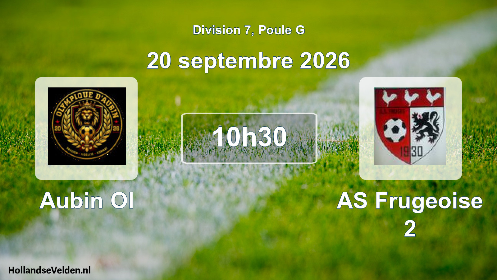 Match programmé: Aubin Ol - AS Frugeoise 2 (20 septembre 2026)