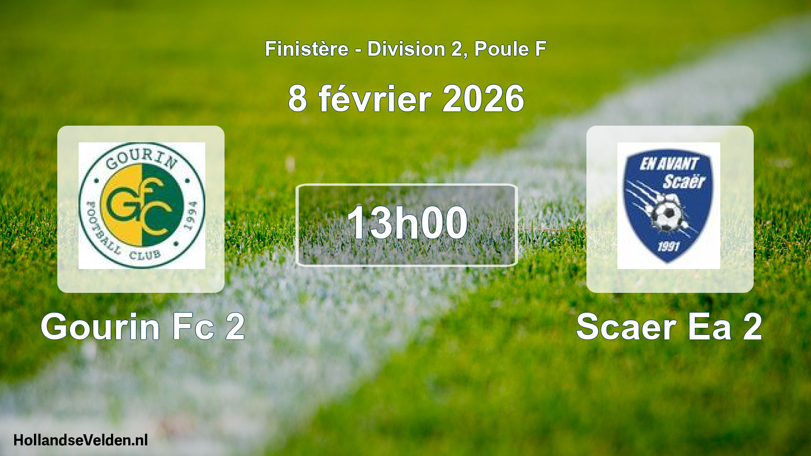 Geplande wedstrijd: Gourin Fc 2 - Scaer Ea 2 (8 février 2026)
