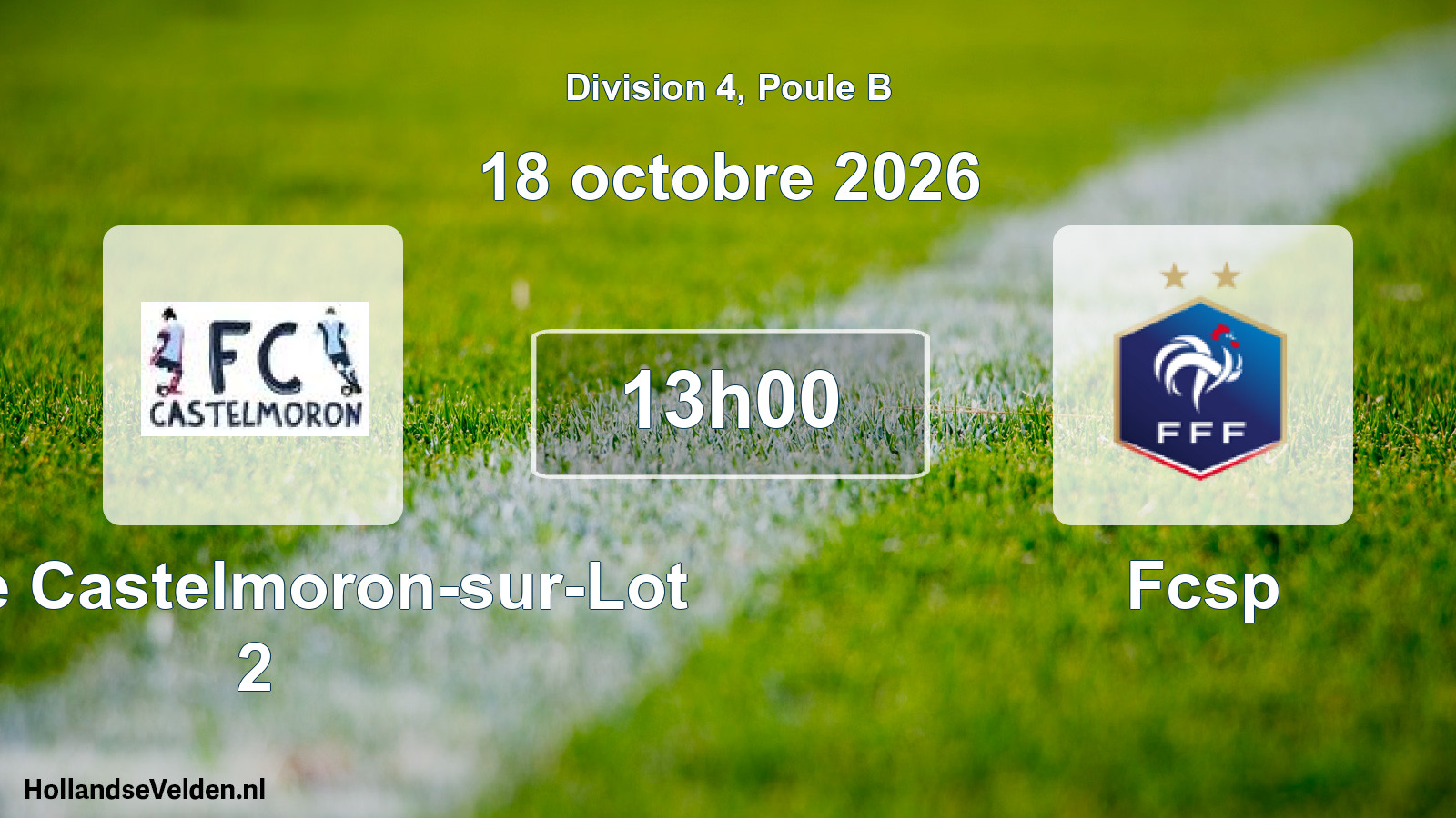 Scheduled Match: FC de Castelmoron-sur-Lot 2 - Fcsp (18 October 2026)