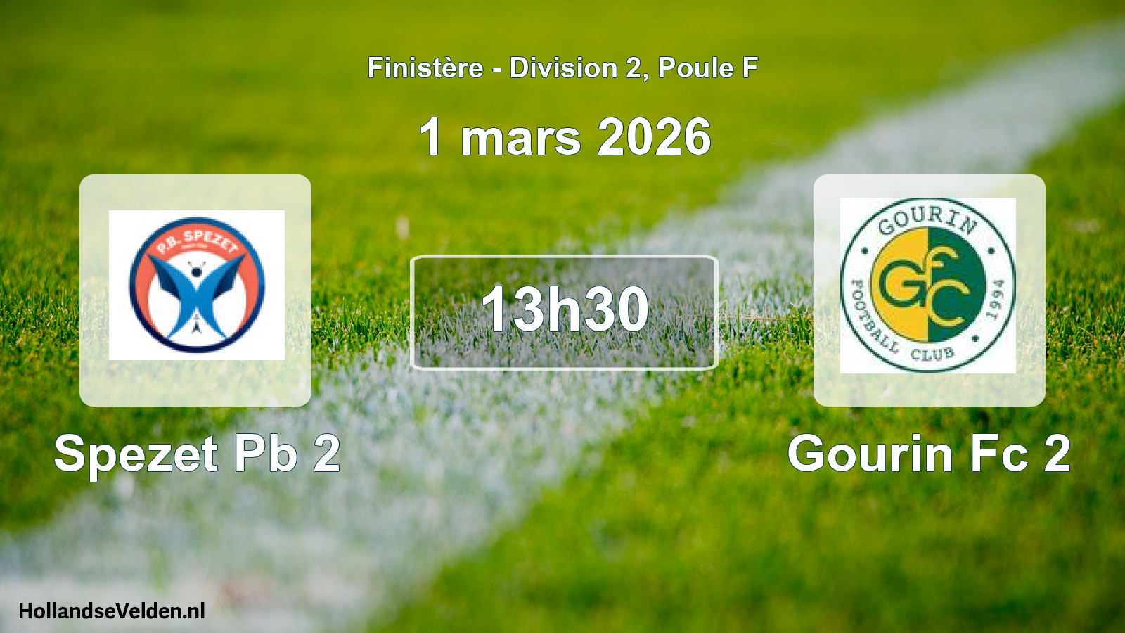 Scheduled Match: Spezet Pb 2 - Gourin Fc 2 (1 March 2026)