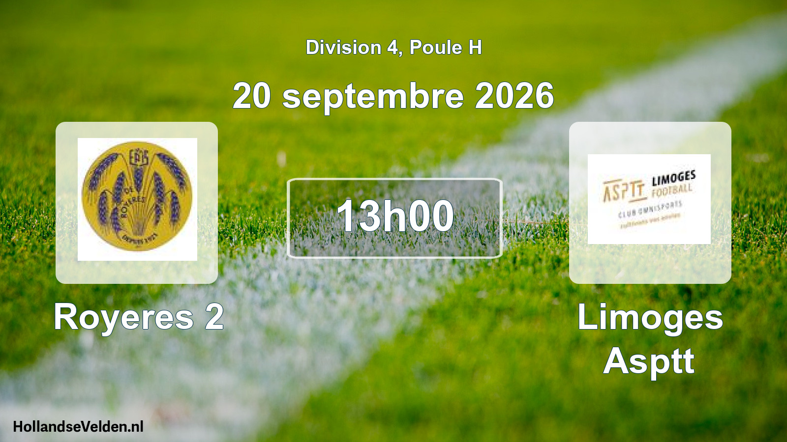 Scheduled Match: Royeres 2 - Limoges Asptt (20 September 2026)