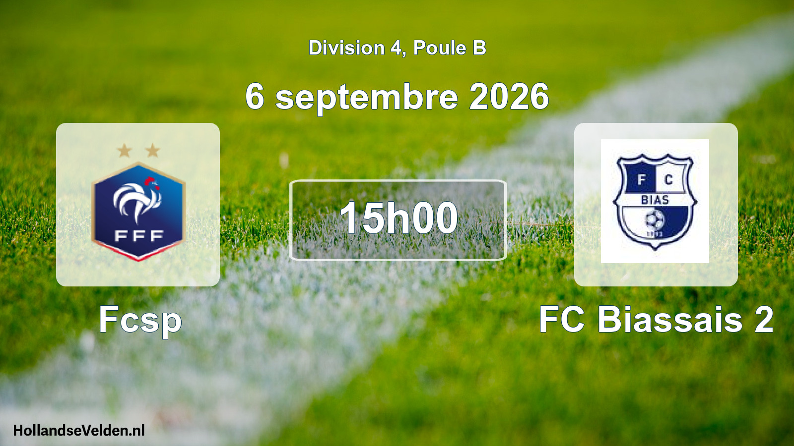 Match programmé: Fcsp - FC Biassais 2 (6 septembre 2026)