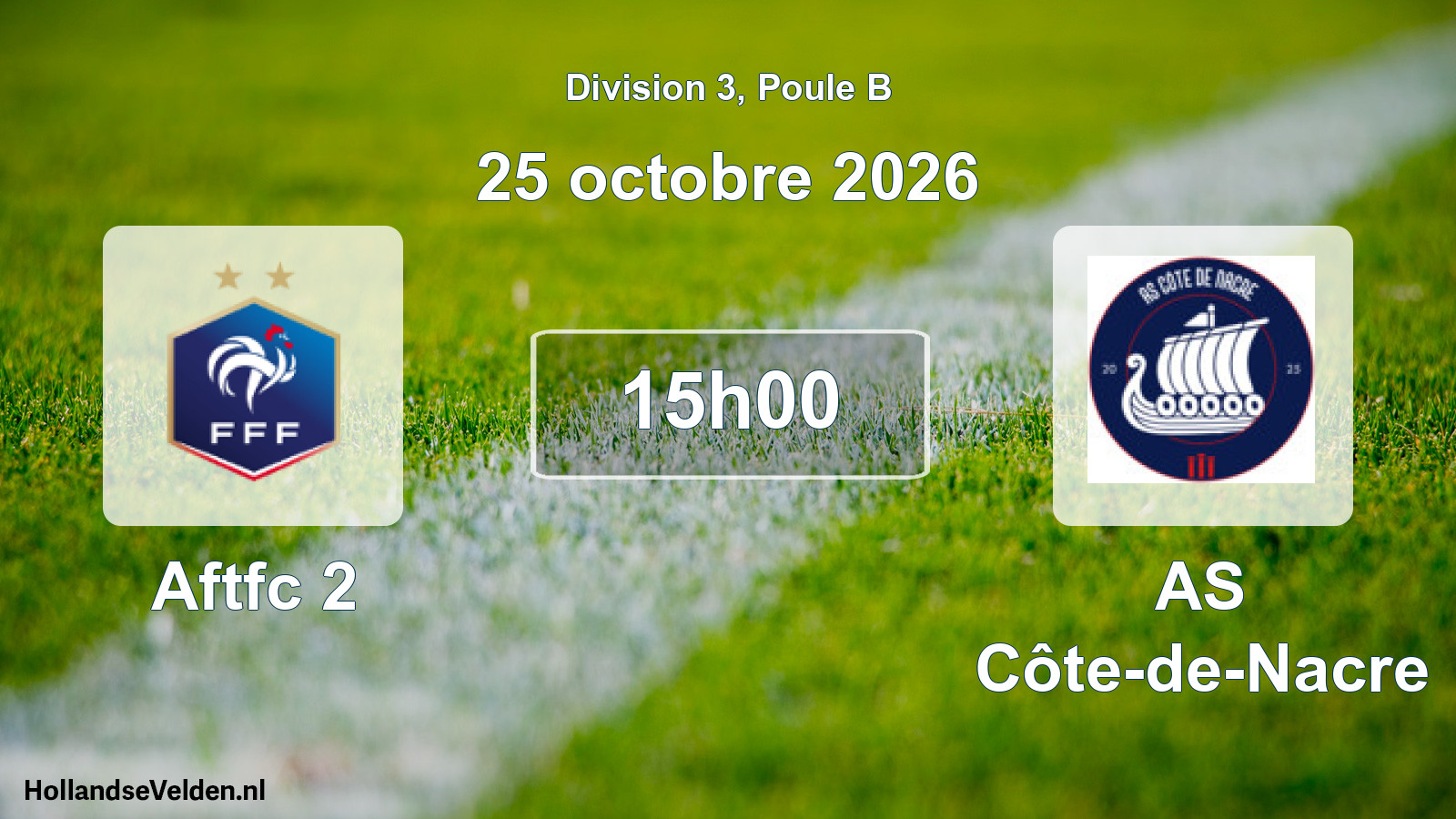 Match programmé: Aftfc 2 - AS Côte-de-Nacre (25 octobre 2026)