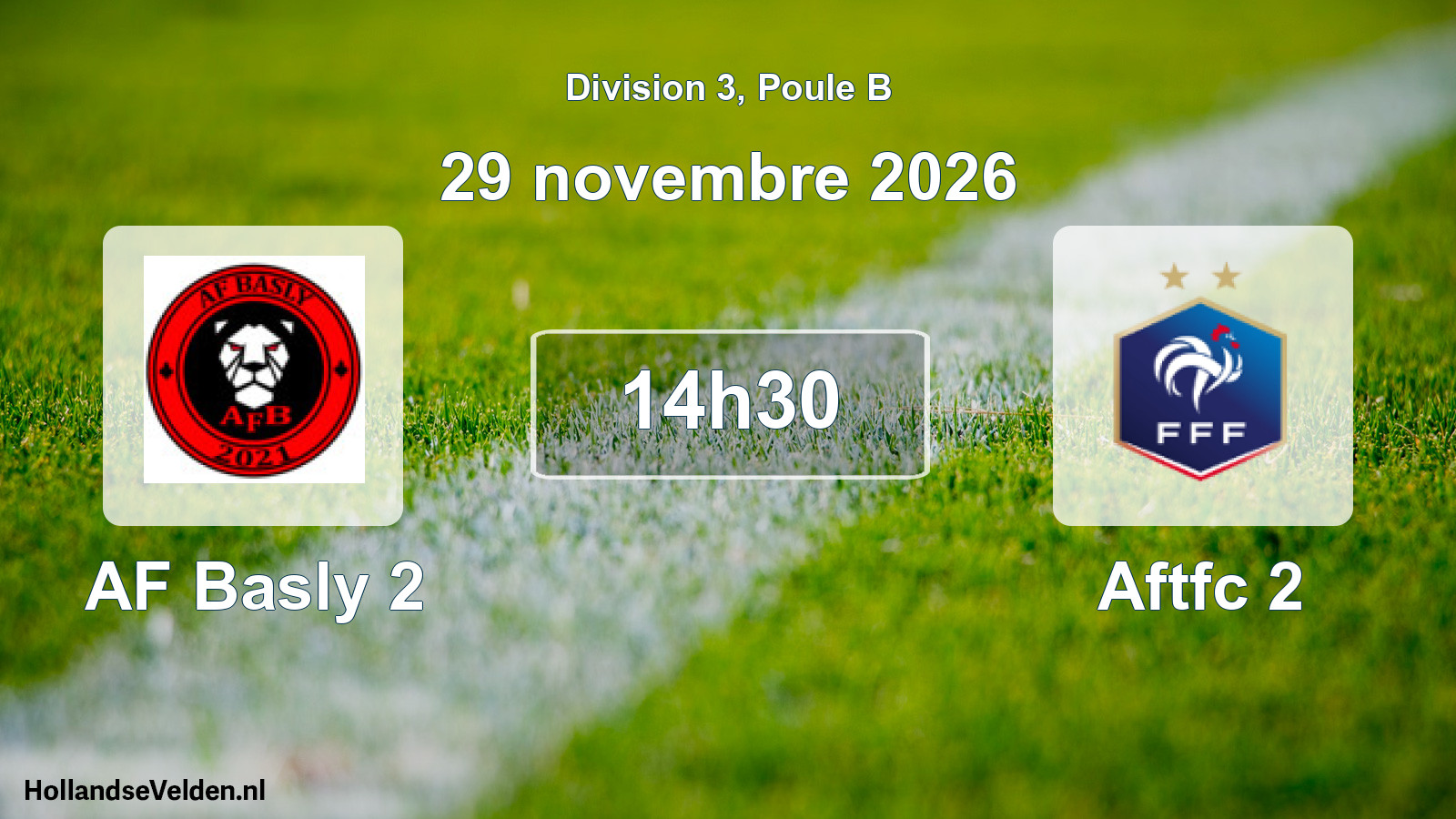 Match programmé: AF Basly 2 - Aftfc 2 (29 novembre 2026)